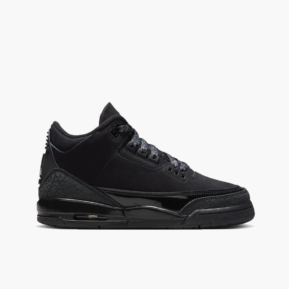 Jordan 3 Retro GS Black / Dark Charcoal - White